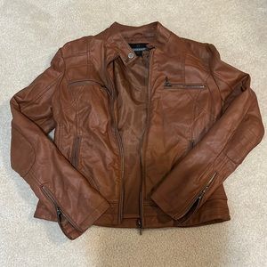 Faux leather moto jacket